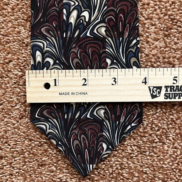 Oscar De La Renta Neck Tie Silk Abstract Swirls Made In USA - Picture 6 of 6